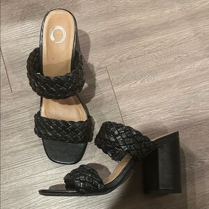 Chic Black Braided Women's Heels